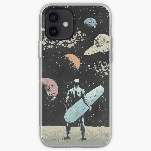 جراب هاتف قابل للتخصيص لـ iPhone ، راكب الأمواج الفضي ، أمير المجرة ، iPhone X ، XS ، XR Max ، 6 ، 6S ، 7 ، 8 Plus ، 11 ، 12 ، 13 ، 14 برو ماكس ، ميني