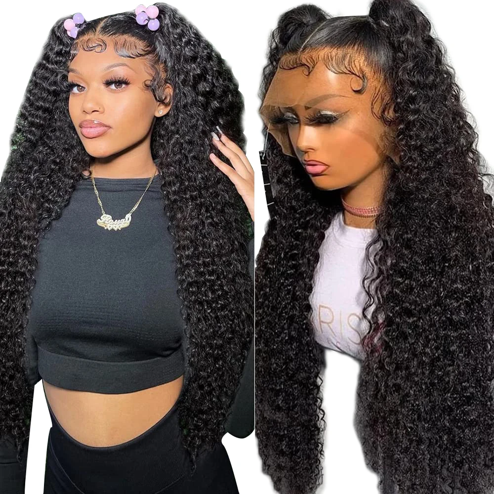 

Deep Wave 13x4 Lace Frontal Human Hair Curly Full Lace Wigs For Women On Sale Clearance Human Hair 5x5 HD Lace Closure Wig