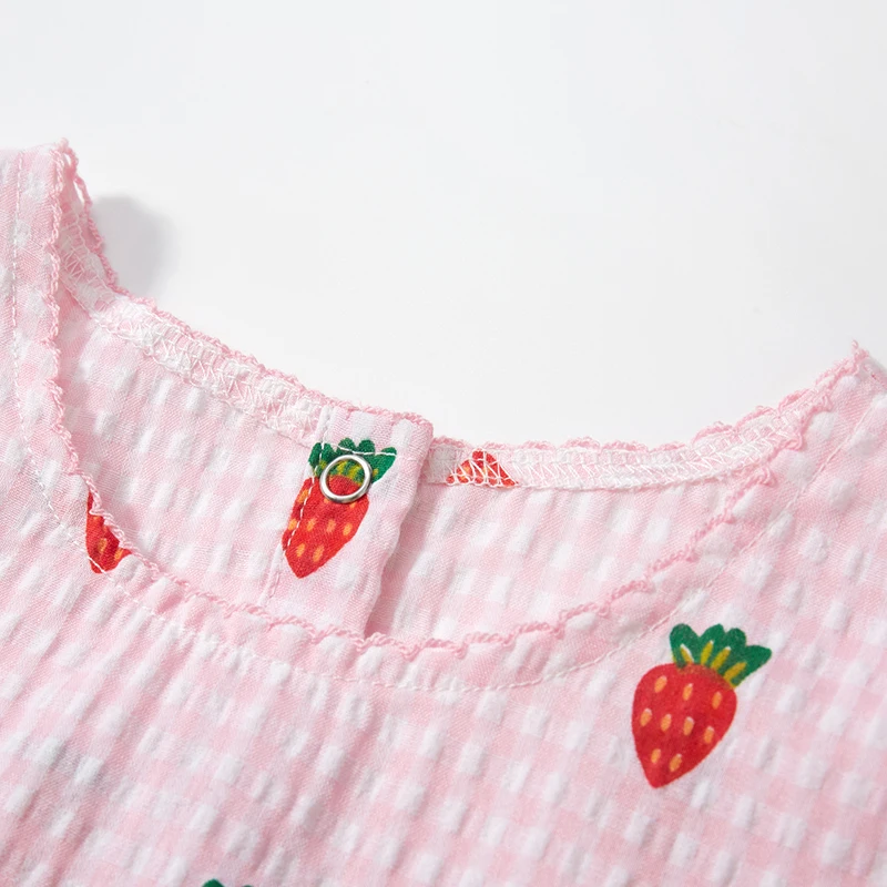 Little Maven 2024 Kids Clothes Summer Princess Dress Baby Girls Cartoon Strawberry Dresses Children\'s Clothing Vestidos Cotton