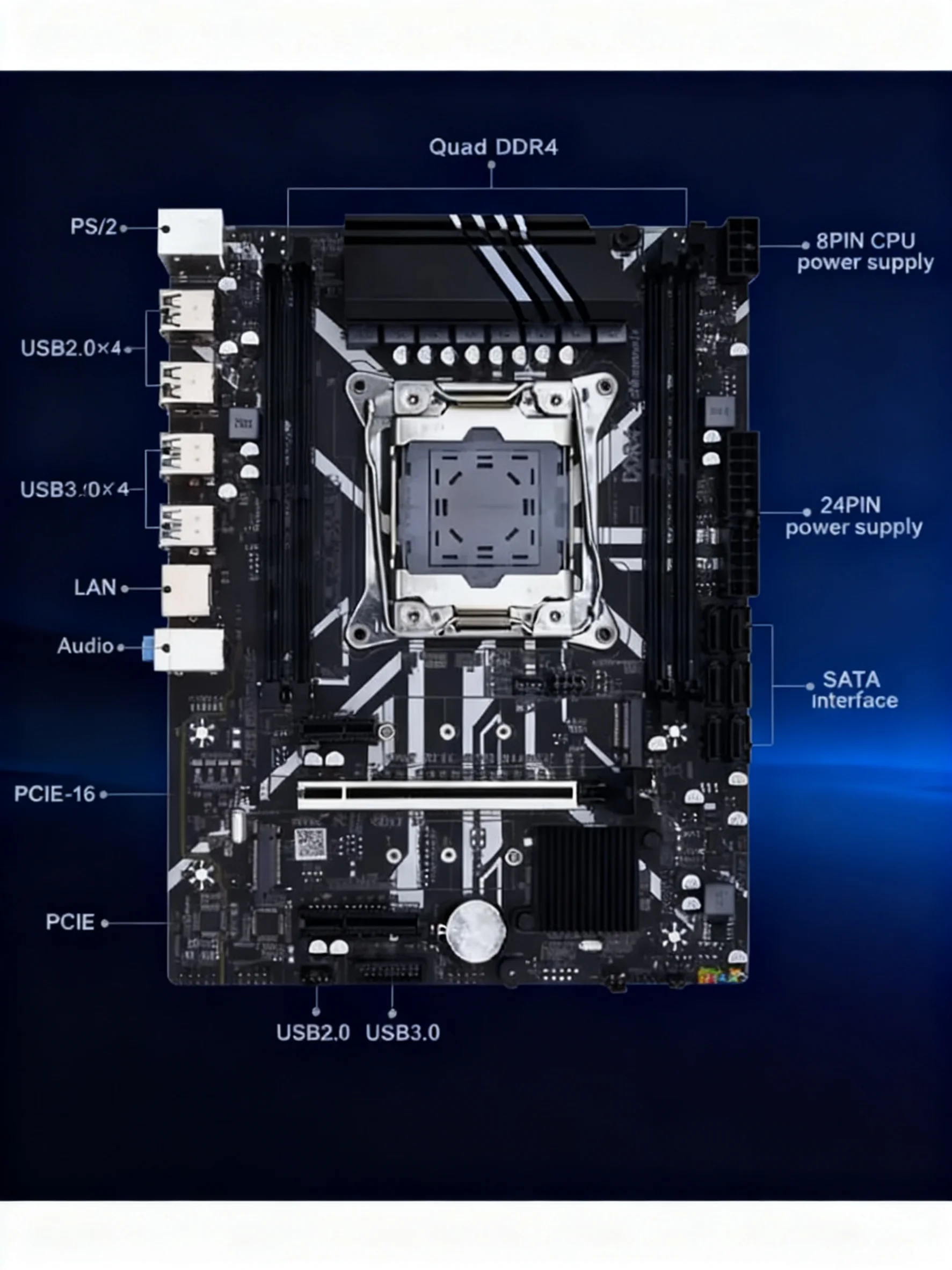 Metal desktop X99 Set  LGA 2011-3 2667V4 4*8GB RAM 2400MHz