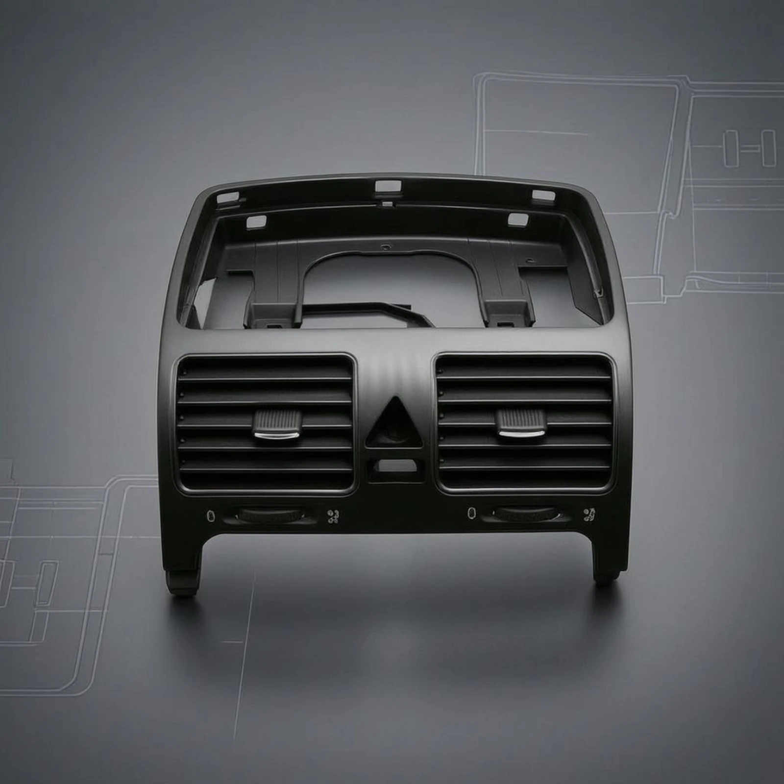 Air Outlet Trim Assembly Rectangular Center Dash Air Vent Panel Car Interior Part Triangular Opening