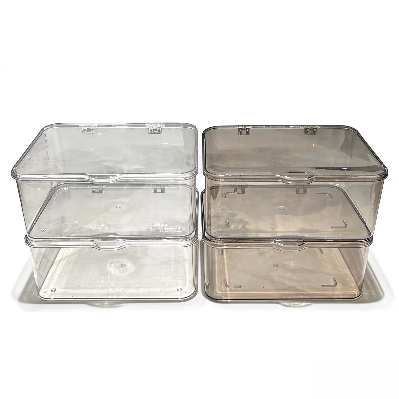 Acrylic Storage Box Acrylic Storage Box Hinged Lid Dustproof Desktop Organizer Stackable Clear Container For Cosmetic Medicine