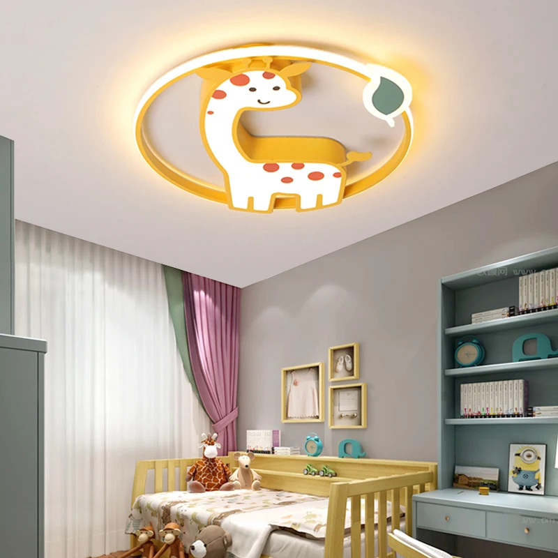 Modern led ceiling light girl bedroom Chandelier Kids Baby boy room decor cute giraffe Ceiling Lamp plafon потолочный светильник