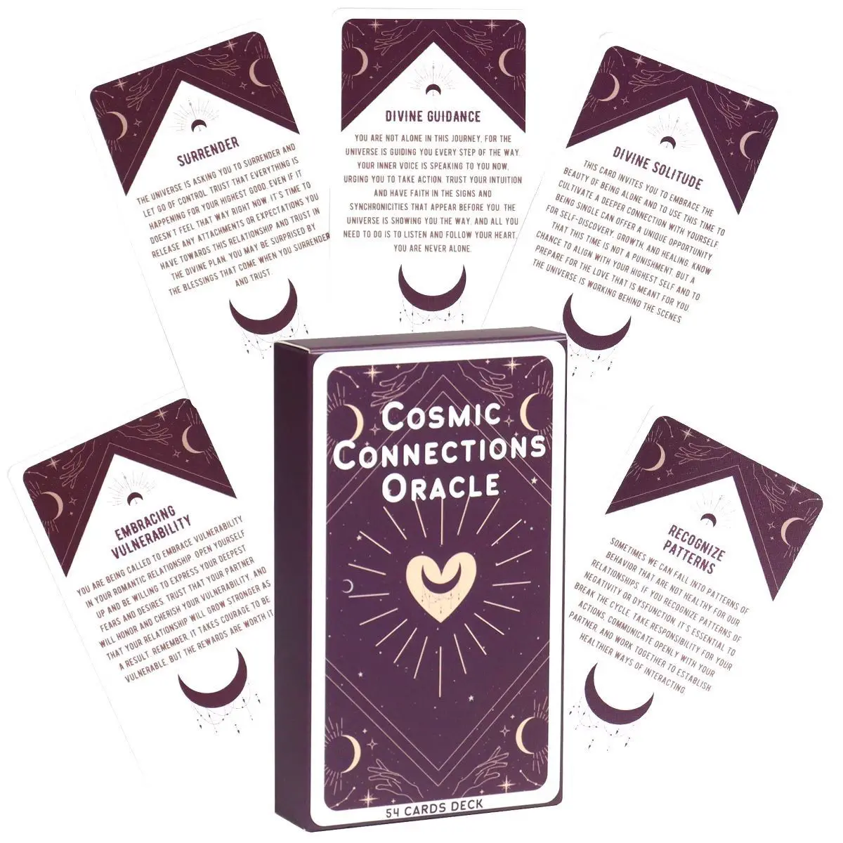 

Колода Oracle Cosmic Connections, 54 шт. Карты Oracle, вдохновленные Вселенной для любви и отношений 10,3*6 см