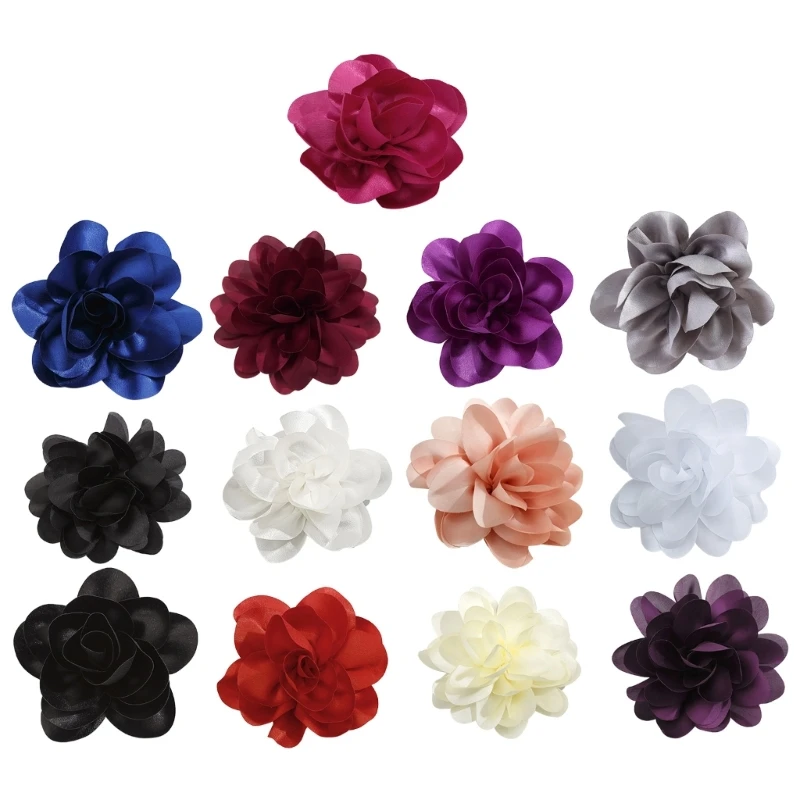 Unqiue Flower Brooch Lapel Pin Stylish Oversized Fabric Flower Pin for Business Professionals and Wedding Celebrants