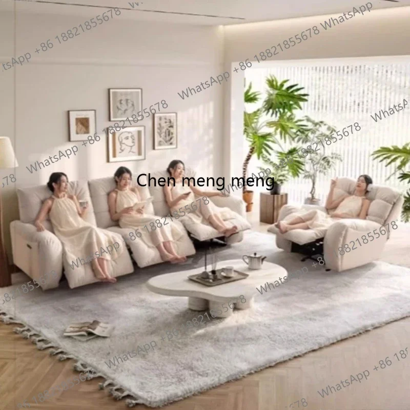 

Электрические дизайнерские роскошные скандинавские диваны-реклайнеры с подлокотниками, деревянным дизайном, большой подушкой-наполнителем, пуфы, лаунж-кресла, двухместные диваны, мебель