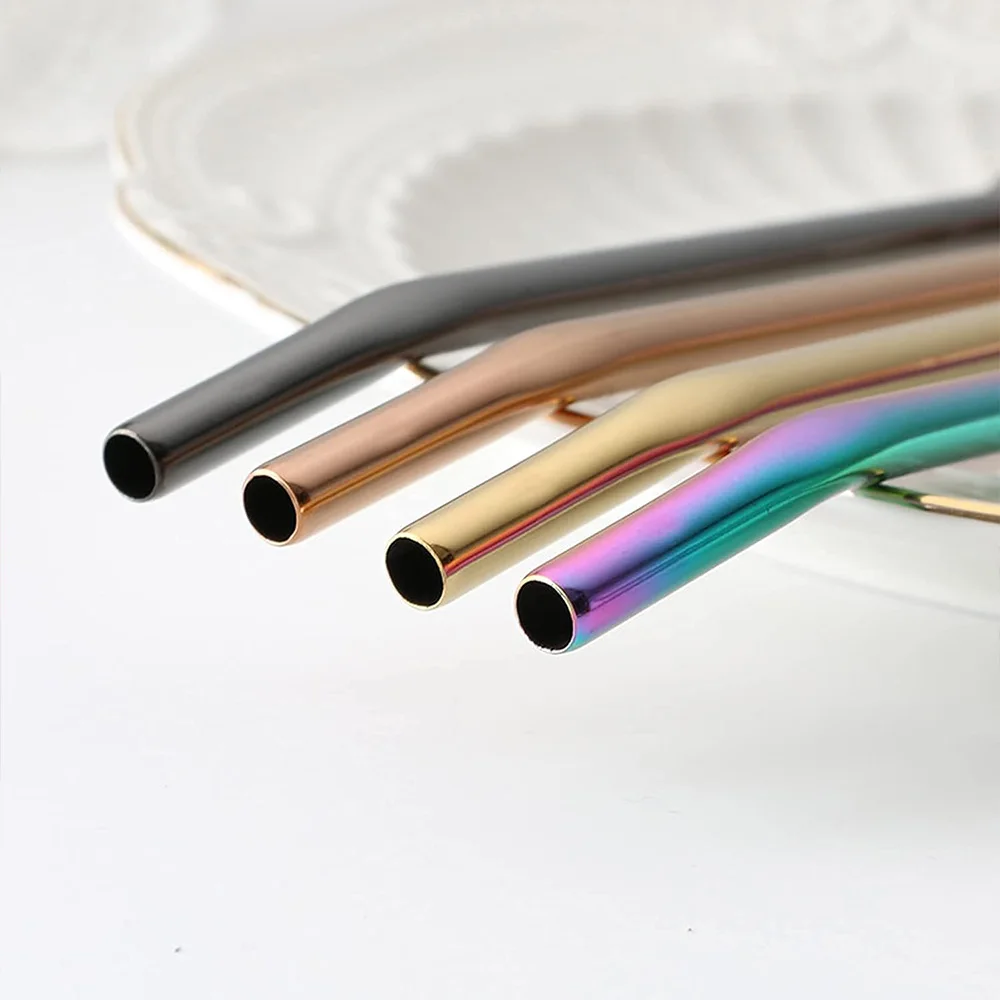 1-10Pcs Reusable Spoon Filter Straw Handmade Stainless Steel Straw Yerba mate straw Metal Washable for Cocktail Bar Accessories
