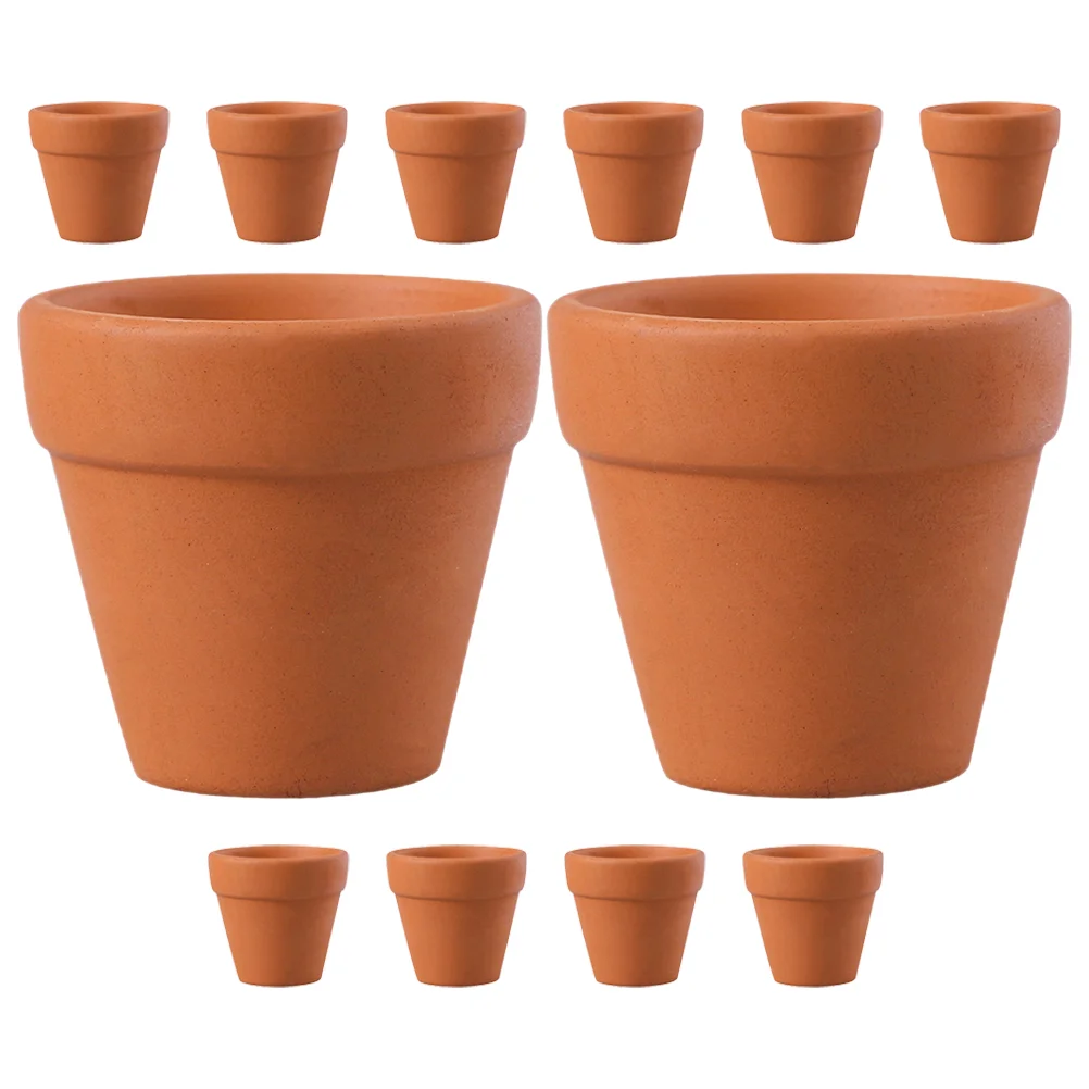 

12 Pcs Plant Pots Indoor Terracotta Flower Ceramic Planter Clay for Plants Chocolate Small Office