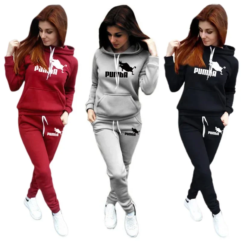 

Casual Hoodies Sports Pants Two Pieces Set Tracksuit Women Pullover Hooded Sweatshirts Sweatpants Outfits Suit Plus Size S-4XL