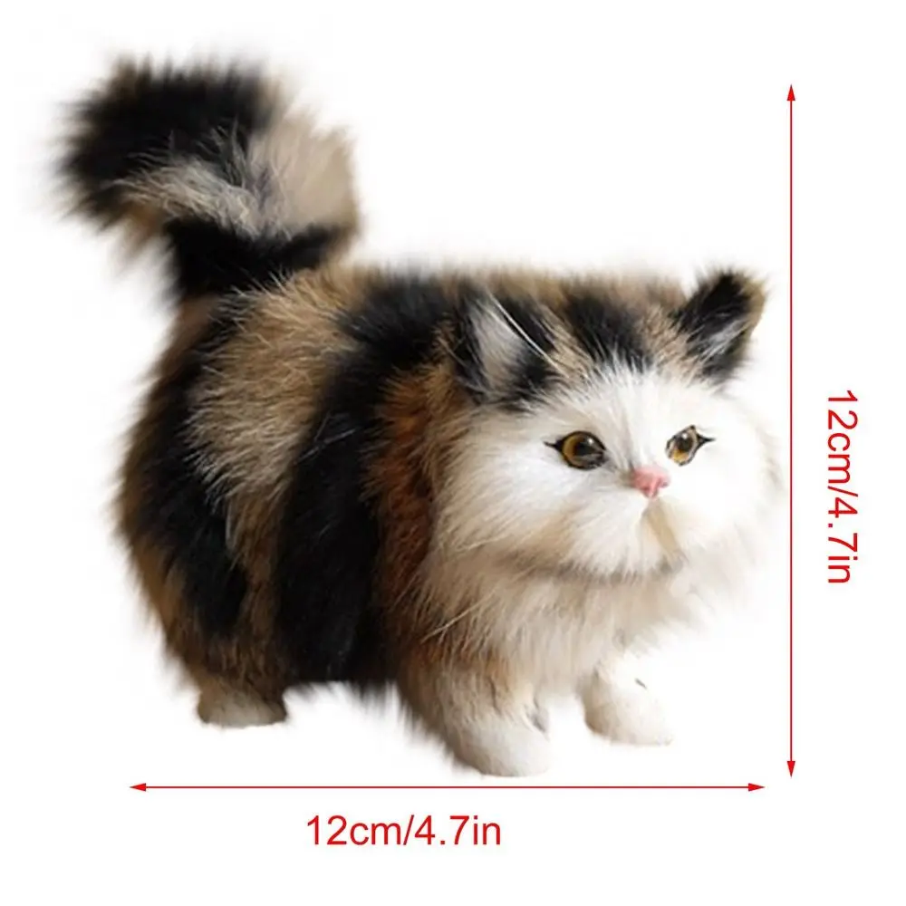 Realistische Mini Pluche Kat Schattig Nepbont Kids Pop Speelgoed Kitten Model Cadeau Ornament