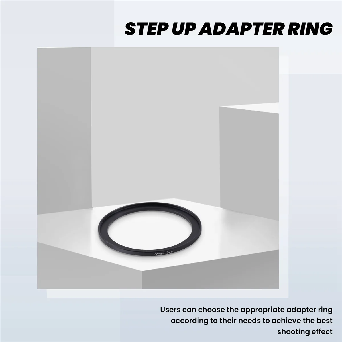 أجزاء الكاميرا 72 مم إلى 82 مم محول حلقة تصعيد مرشح العدسة أسود ST