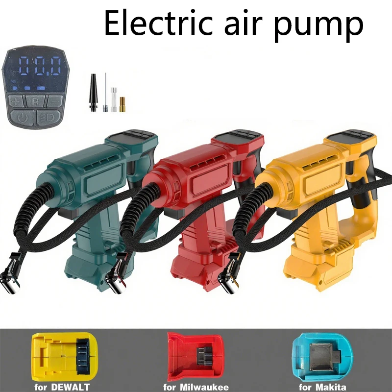 

100W Portable Electric Air Pump Air Compressor with LED Light Digital Pressure Gauge for Makita/Milwaukee/Dewalt 18V Battery