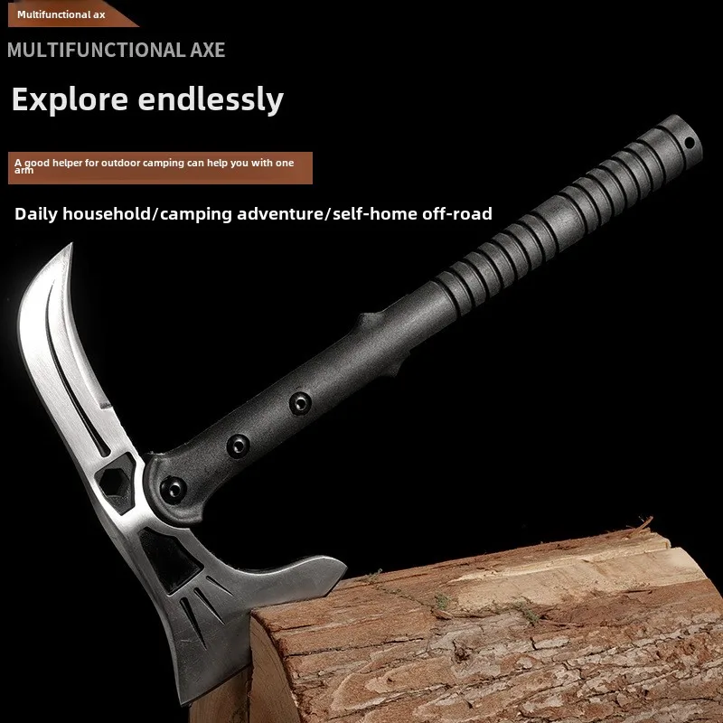 Outdoor self-defense fire axe, field mountaineer tactical axe, multifunctional logging eagle-billed axe