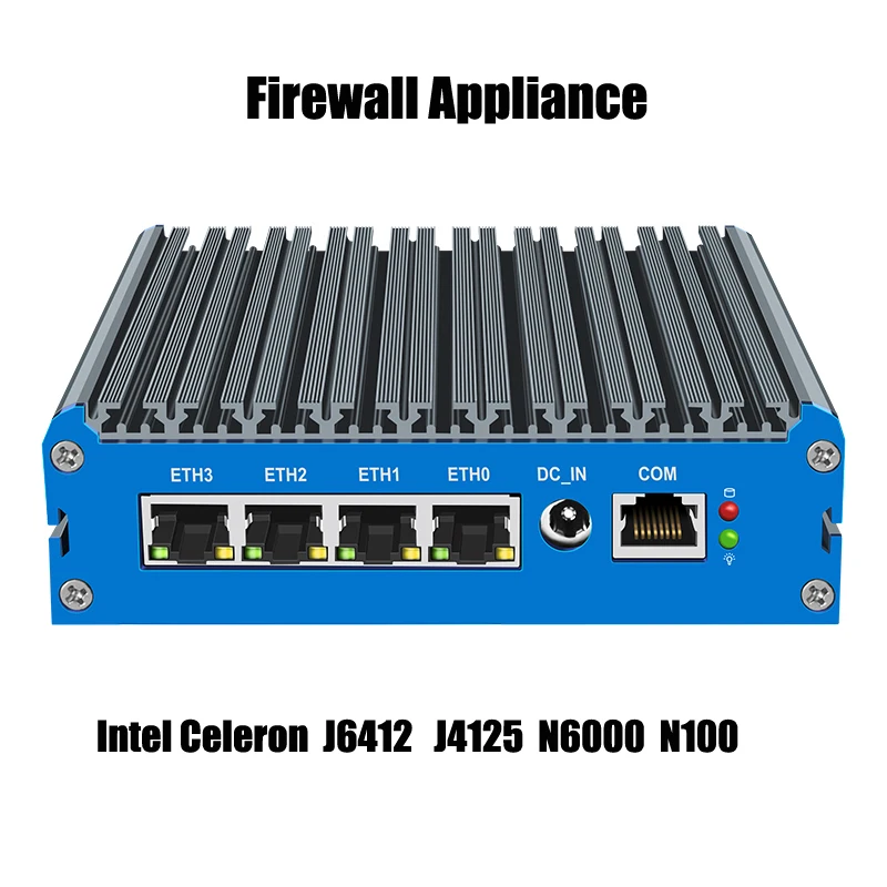 Fanless Mini Router Server 4*2.5G LAN Intel Celeron J4125 N6000 J6412 N100 HD DP pfSense Computer Firewall Appliance Mini PC