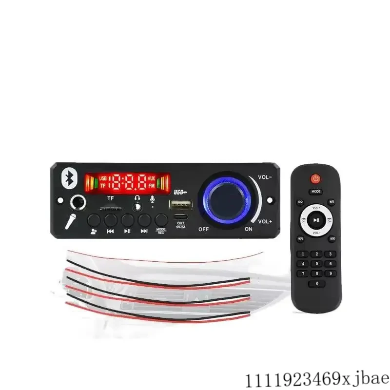 DC 12V Bluetooth Audio Amplifier FM MP3 Audio Decoder Module Dual Channel 80W*2 Stereo Amplifier Board with LCD Display