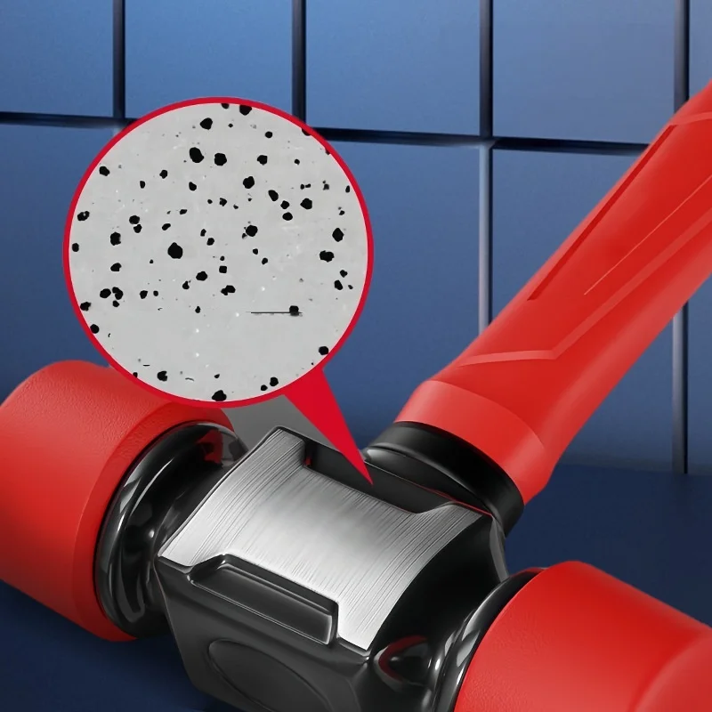 Non-Rebound Rubber Mallet Hammer, Solid Rubber Head Shock Absorbing Mallet, No-Mar Rubber Hammer for Tile Flooring Installation