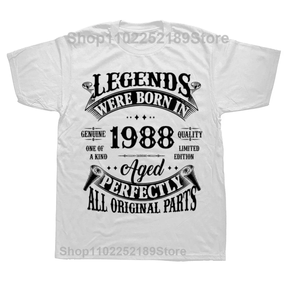 Vintage 1988 Limited Edition Cassette Cotton T Shirts Men Retro Summer Fashion 36th 36 Years Old Birthday Party Tshirt Male Top