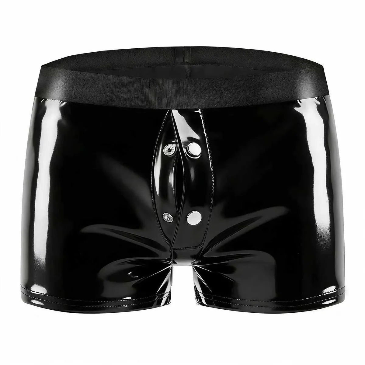 Calzoncillos Boxer Brillantes para Hombre, Estilo Wet Look, Cintura Elástica, Ropa Interior de Cuero PVC, Pantalones Cortos Sexys para Fiesta, Discoteca, Pantalones Brillantes para Hombre