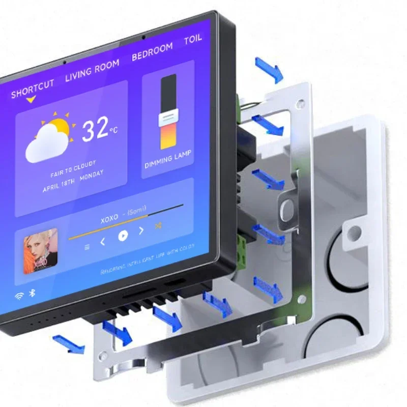 Hot sales  86 box screen monitors IPS 4inch square 3.95 inch lcd ESP32 touch display screen with display modules ESP32-S3