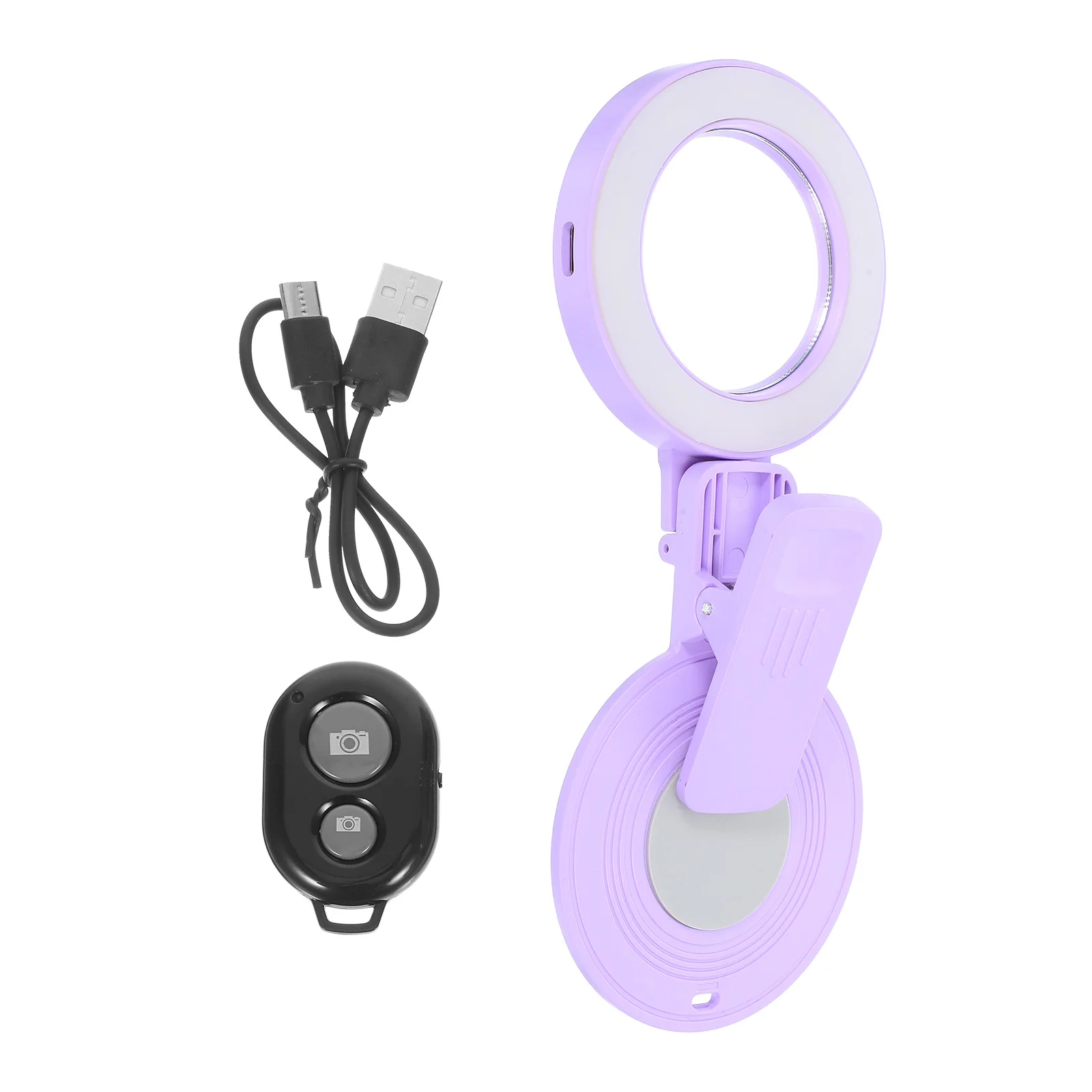 

Selfie Ring Light Mirror for Phone Rear Camera Portable Vlog Photo Studio Compact Flashlight Attachment Universal Fit