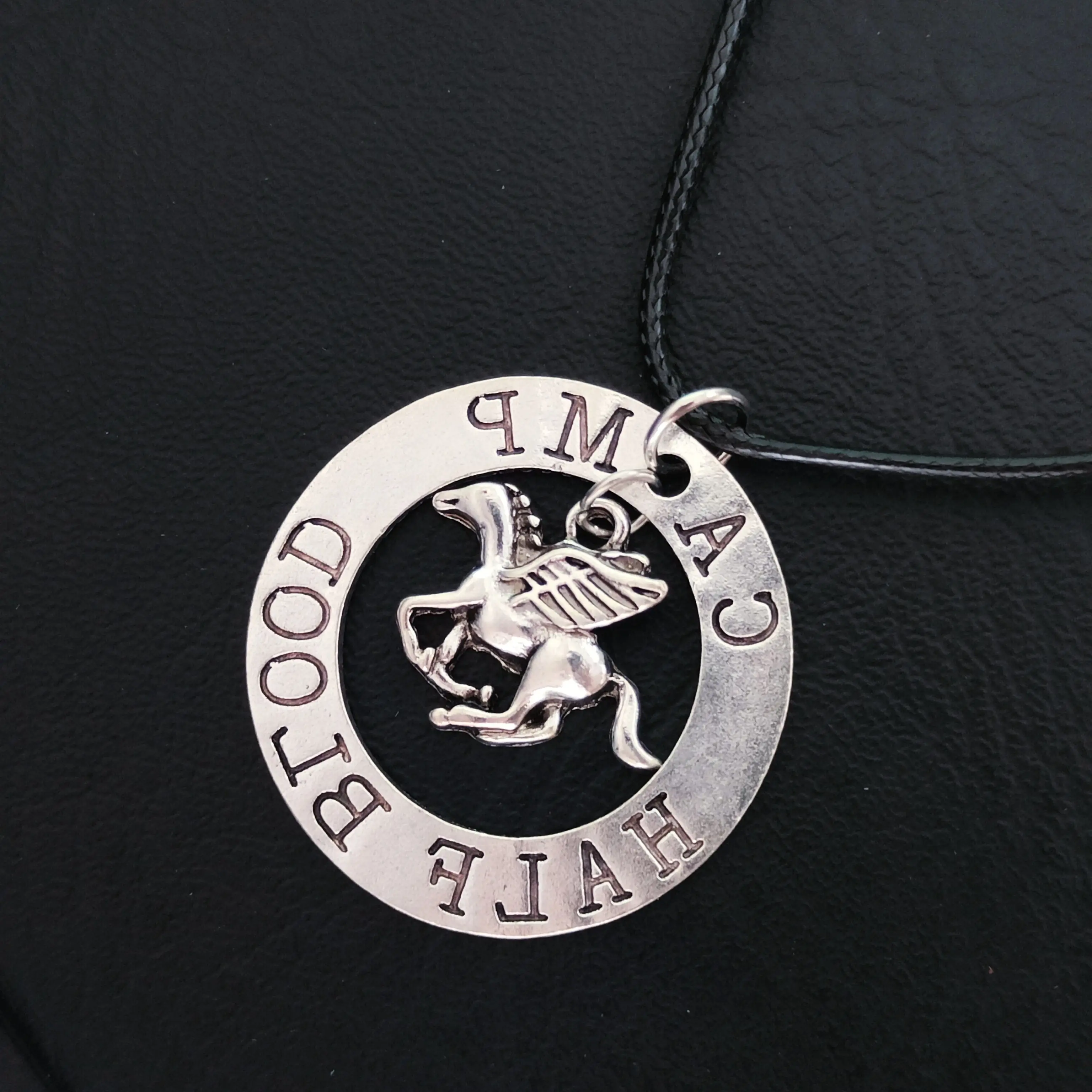 Percy Jackson Necklace Camp Half Blood Fly Horse Pendant Vintage Silver Color Totem Animal Amulet Jewelry Men Women Gift