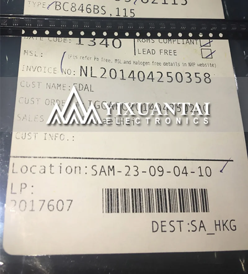 10-3000PCS/LOT  Free shipping  BC846BS,115  BC846BS  TRANS 2NPN 65V 0.1A 6TSSOP  New Original Marking:TE5