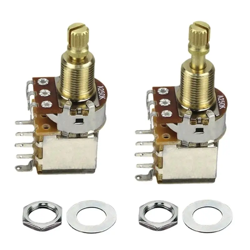 Linear Taper Pots Split Shaft Guitar Control Push Potentiometer Set A250K B250K A500K B500K Mini Potentiometer GXMF