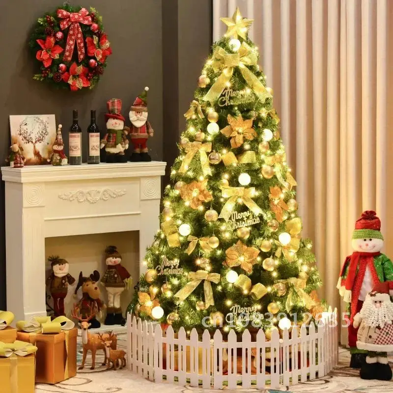 Large Artificial Christmas Tree Green White Flame Retardant Tree Fir Stand for Natal Pождество Navidad De Metal with Arbol Solid