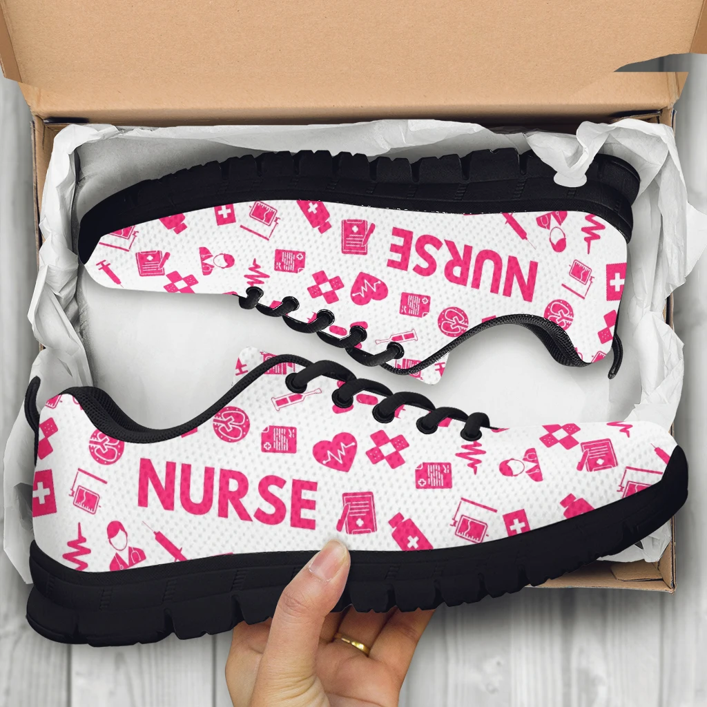 Pink Nurse Printed Shoes First Aid Medical Items Pattern Lightweight Outdoor Shoes Summer Comfortable Shoes Zapatos