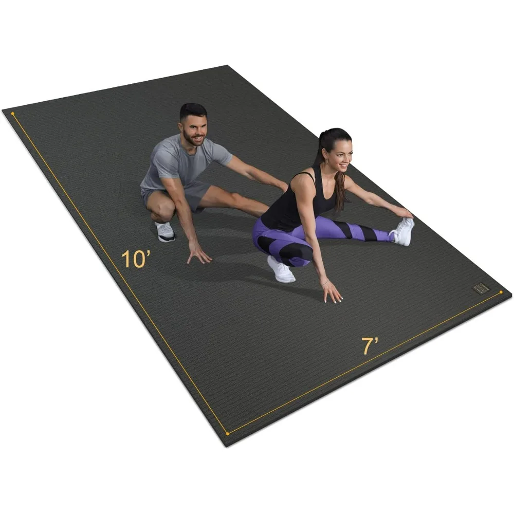 

Large Exercise Mat 10'x7''x7mm, Thick Workout Mats for Home Gym Flooring, Extra Wide Non-Slip Durable Cardio Mat, High Density