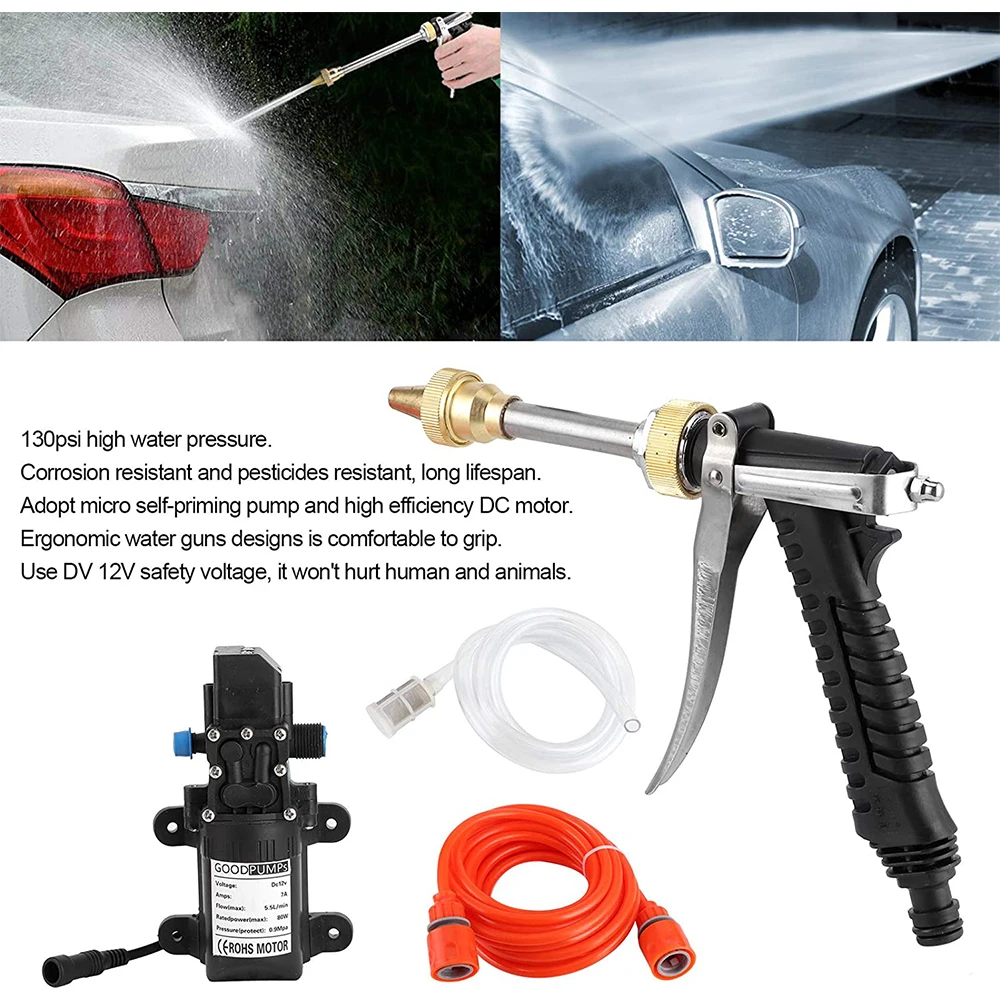 12V Car Washer Pump High Pressure Car Electric Washer Wash Pump Set Portable Auto Washing Cleaning Machine Kit Washer Sprayer