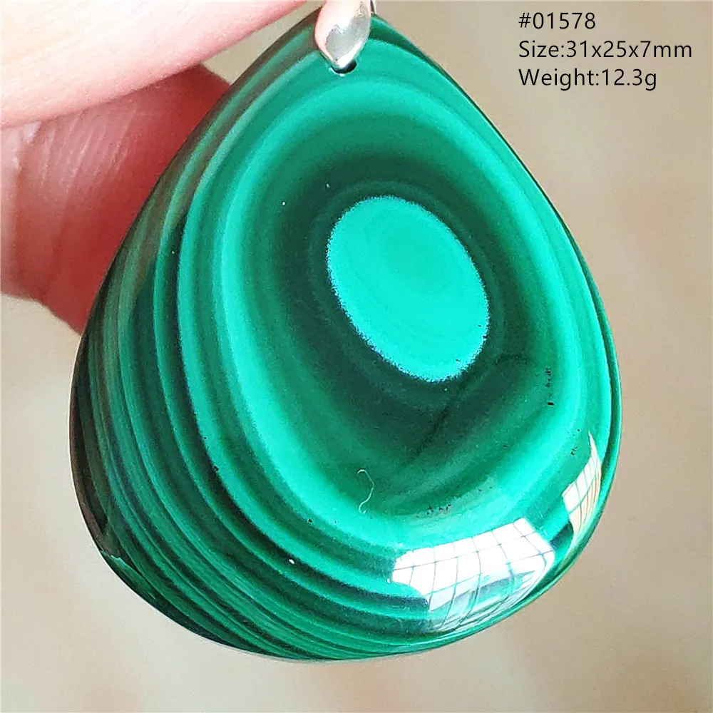 Natural Green Malachite Chrysocolla Water Drop Pendant Rare Pattern Women Men Fashion Jewelry Necklace AAAAAA