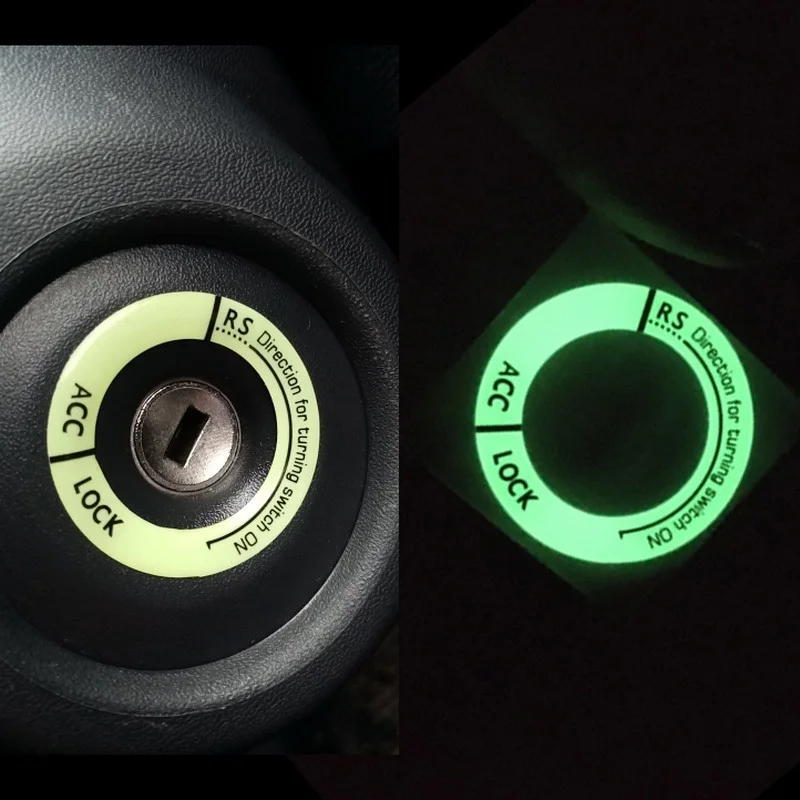 Car Ignition Switch Luminous Sticker For Renault kwid Symbol Trafic for Dacia Sandero Logan Duster 2016 2017 2018