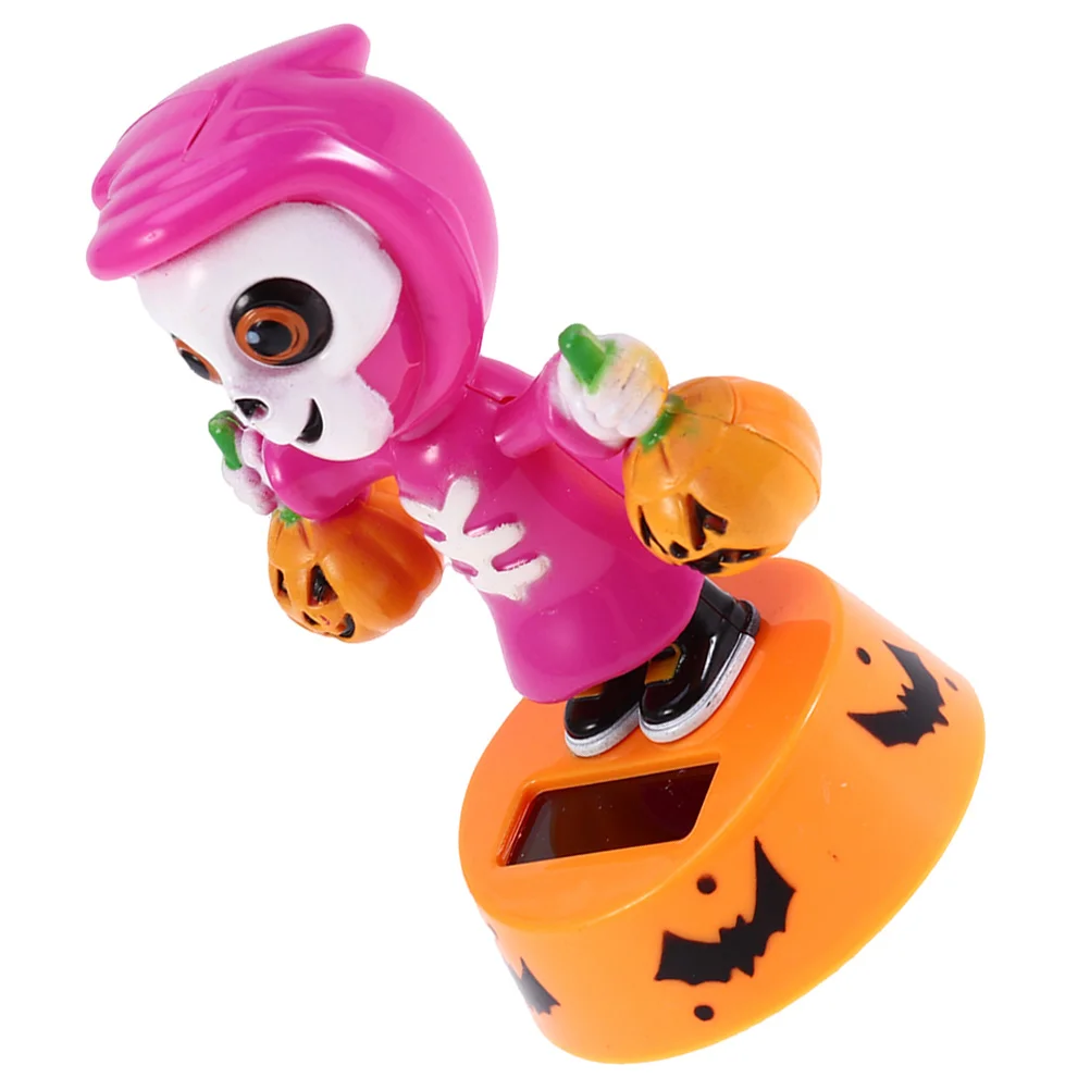 Ornamentos de abóbora dança solar fantasma decoração painel figuras halloween dançarino alimentado estatueta base