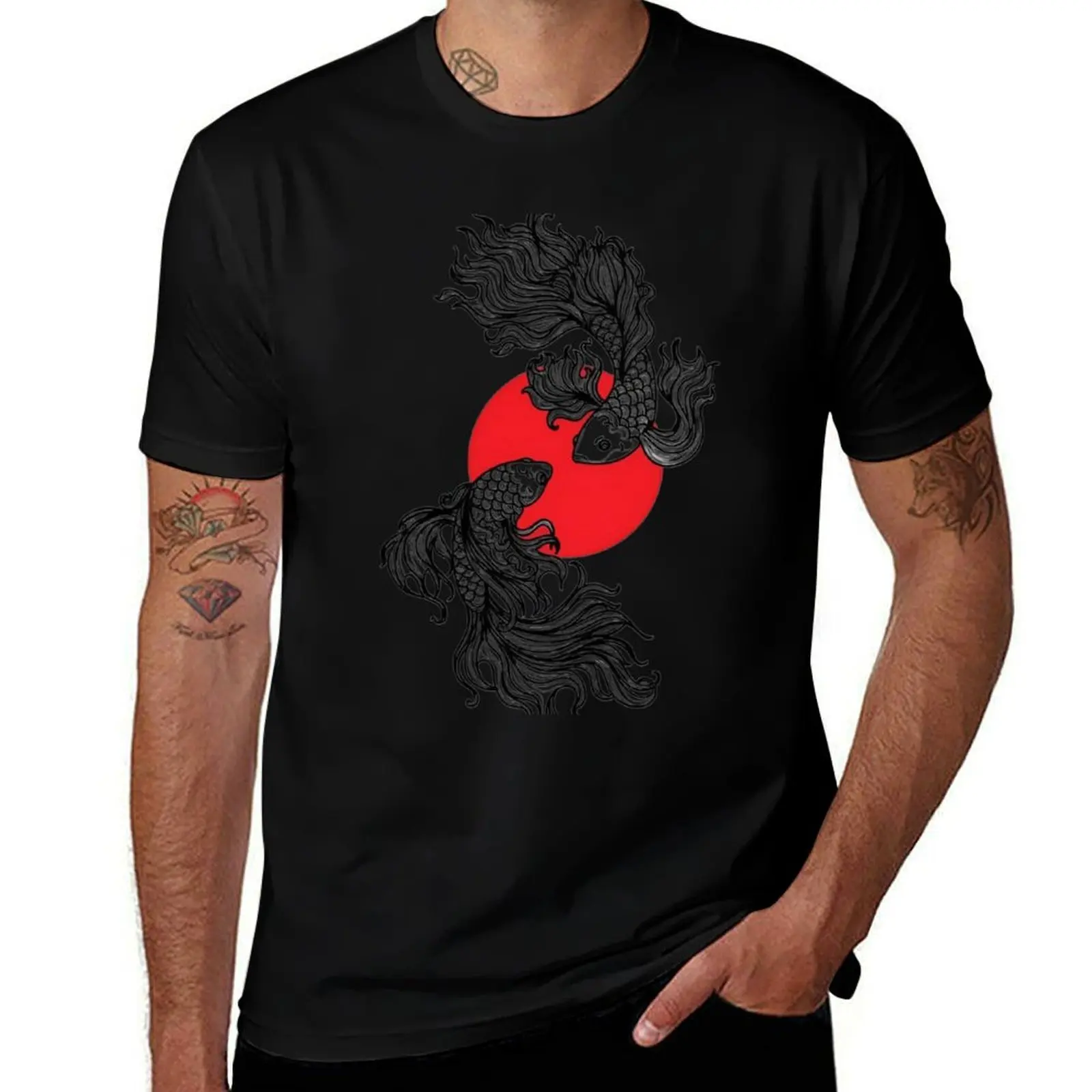 

Betta Fish Yin Yang - Japanese Aquatic Harmony T-Shirt Short sleeve tee clothes customizeds mens big and tall t shirts