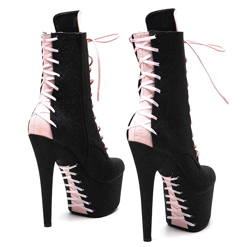 LAIJIANJINXIA New PU Upper 17CM/7Inches Fashion Women's Platform Party High Heels Modern Boots Pole Dance shoes 205