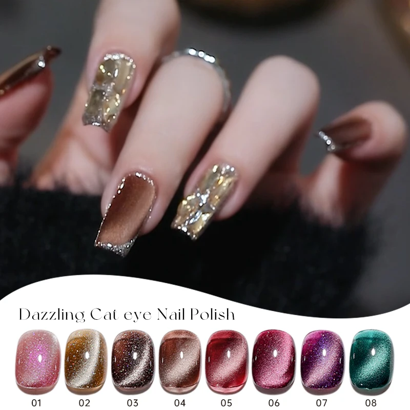 

Kaniu Cat Eye Gel Nail Polish 45 Colors Magnetic Cat Eye Nail Polish Gel Semi Permanent Soak Off UV Nail Art Salon Manicure