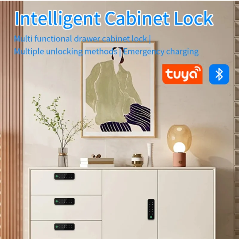 

【Купите это-нечь!】Tuya Bluetooth Smart Wood Cabinet Электронный замок с отпечатками пальцев Приложение Дистанционное управление для мебельного ящика Шкафчик
