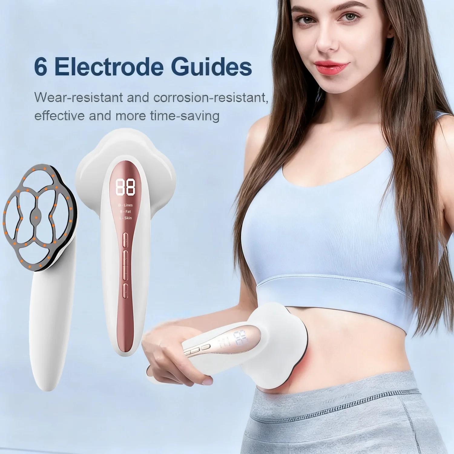 

Cordless Body Shaping Fat Burning Anti Cellulite Beauty Instrument with Red Light EMS Massager for Abdominal Thigh Fat Removal