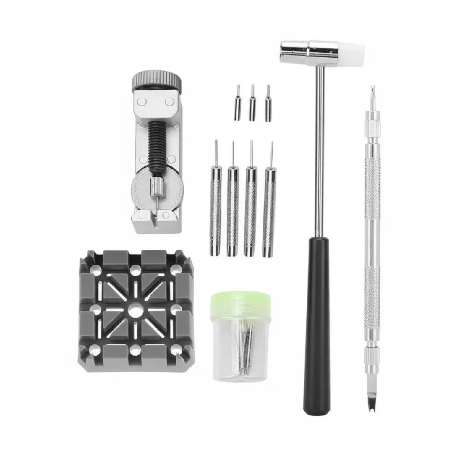 Carbon Steel Watch Repairing Device 296 Piece Watchmaker Tool Kit with Spring Bar Assortment for Watch Band Resizing Tasks