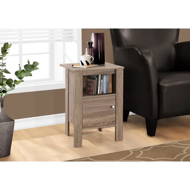 

Accent Table, Side, End, Nightstand, Lamp, Storage, Living Room, Bedroom, Brown Laminate, Transitional