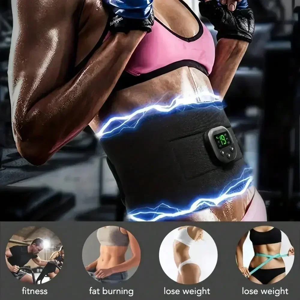 Smart Electric Muscle Massager, Abdominal Muscle Patch, Fitness Shaping Massage Belt, Graphene Waist Belt