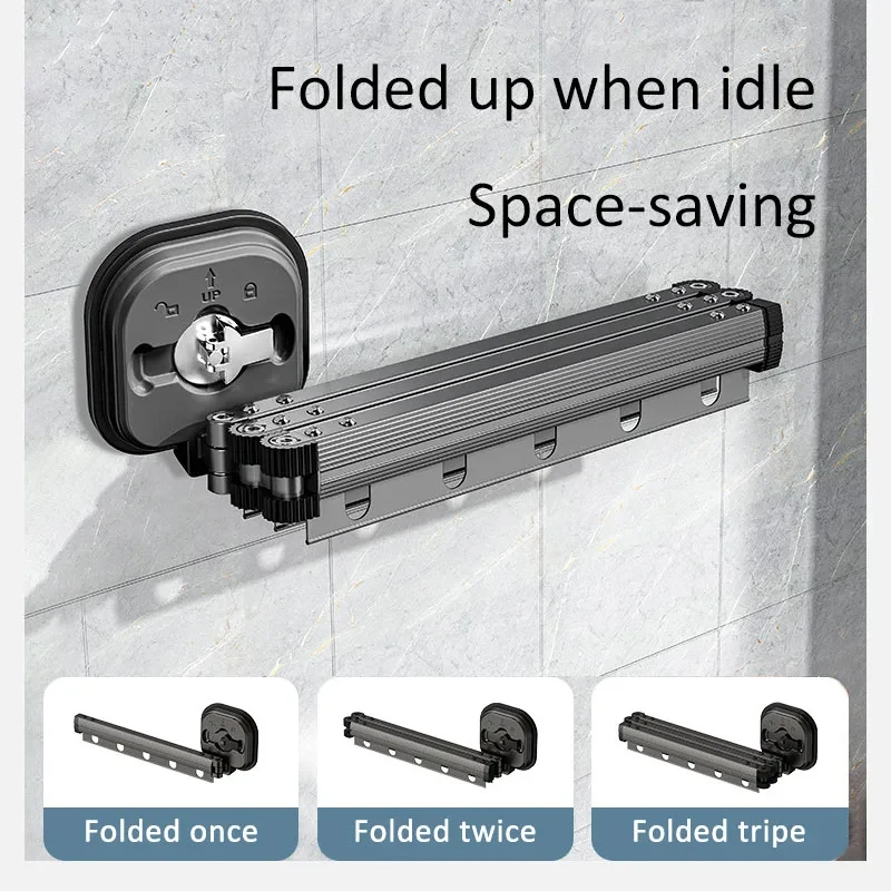 1PC Versenkbare Kleiderbügel Aluminium Legierung Klapp Trocknen Rack Wand-montiert Zusammenklappbare Trocknen Rack Platz Saver Kleidung trockner