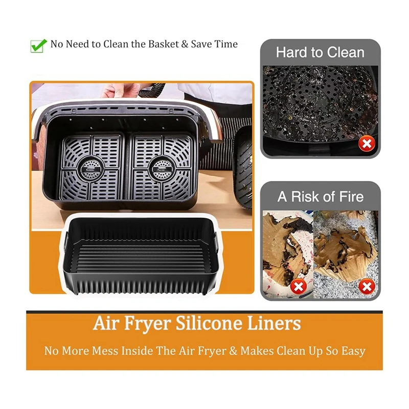 10.4L Reusable Silicone Air Fryer Liners For Ninja AF500 Silicone Liners Air Fryer Accessories