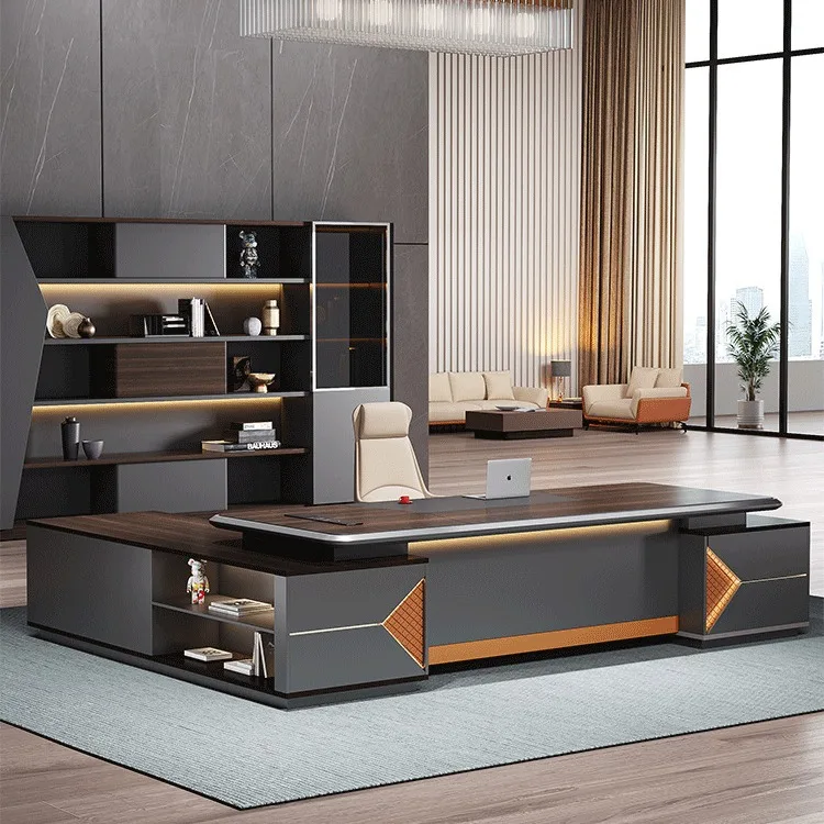 

Boss, Office Desk And Chair Combination, Simple Modern Leadership, Chairperson's Office, High-end Supervisor, President's Desk,
