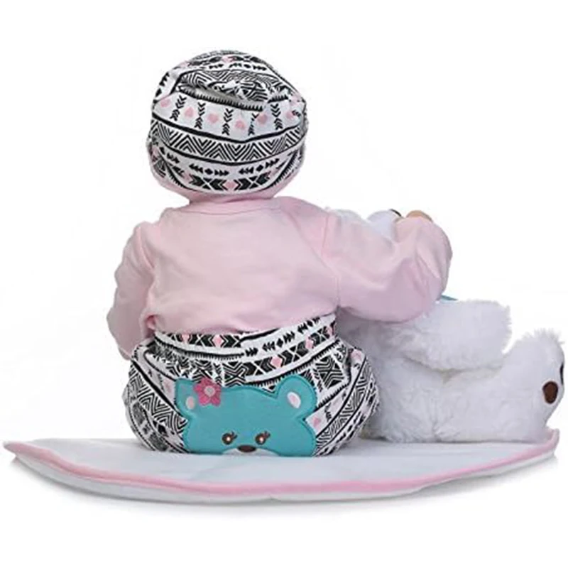 Reborn Dolls Baby Clothes Pink Outfits for 20- 22 inch Reborn Doll Girl Baby Clothing Baby Sets