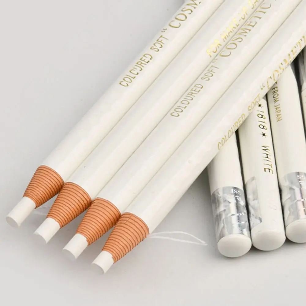 Lápis de sobrancelha branco à prova d'água, marcador de microblading, caneta de posicionamento de sobrancelha, boa coloração, caneta delineadora à prova de suor