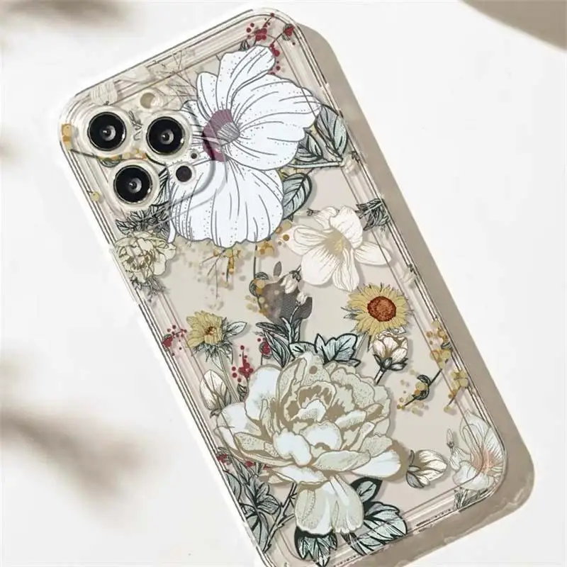 Flower Case For Samsung Galaxy A13 A03S A04S A02 A03 A10 A10S A11 M11 A12 F12 M12 A20S A22 M22 4G 5G Silicon Funda Clear Covers