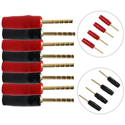 8pcs 2mm Banana Plug 4N Oxygen Pure Copper Old Speaker Cable Plug Red  Black 2mm Head Diameter Bananas Plug Wire Connectors