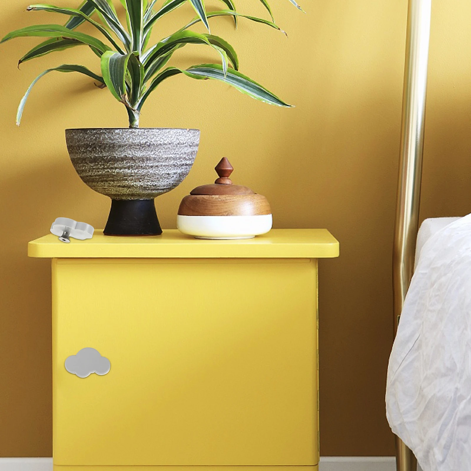 

6pcs Cloud Shape Door Handle Rubber Cabinet Handle Furniture Pull Replacement Zinc Alloy Base Easy Mounting Kids Bedroom Drawer